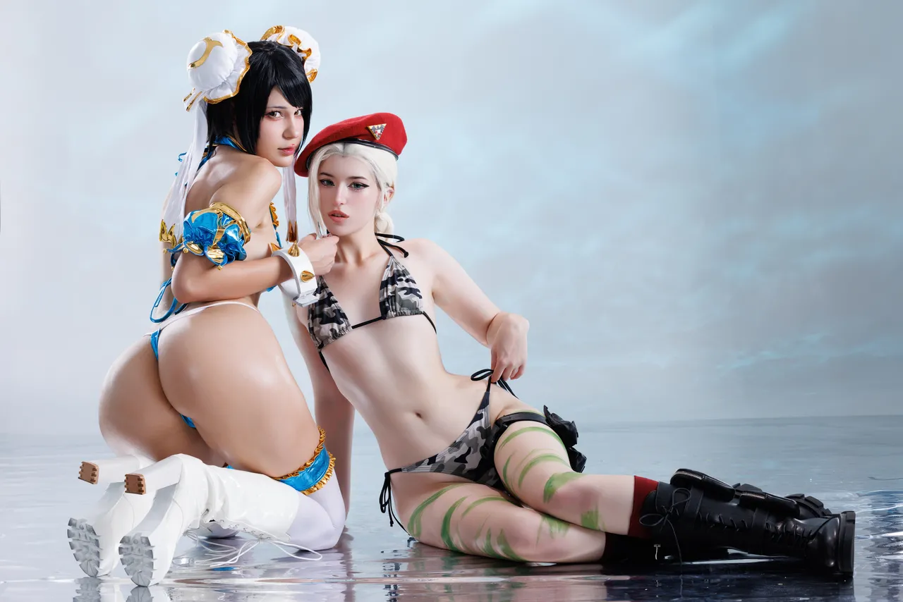 Косплей chun li и cammy white из серии файтингов street fighter от jean wanwan и sharkparty 9