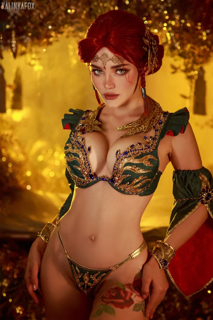 Горячий косплей Triss Merigold в белье из серии The Witcher от Kalinka Fox