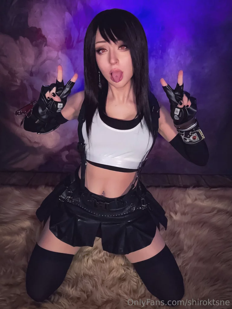 Сексуальный косплей Tifa Lockhart из Final Fantasy VII Remake от ShiroKitsune