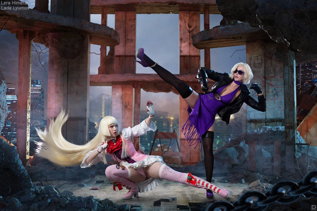 Косплей Lili и Nina из серии Tekken от Lada Lyumos и Lera Himera 