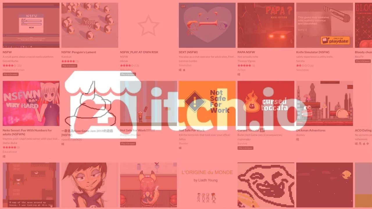 Itch.io возвращает бесплатный NSFW-контент, но платные игры остаются скрытыми