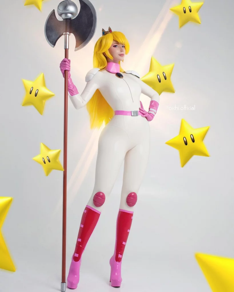 Косплей Princess Peach из Super Mario Bros от Oichi Chan
