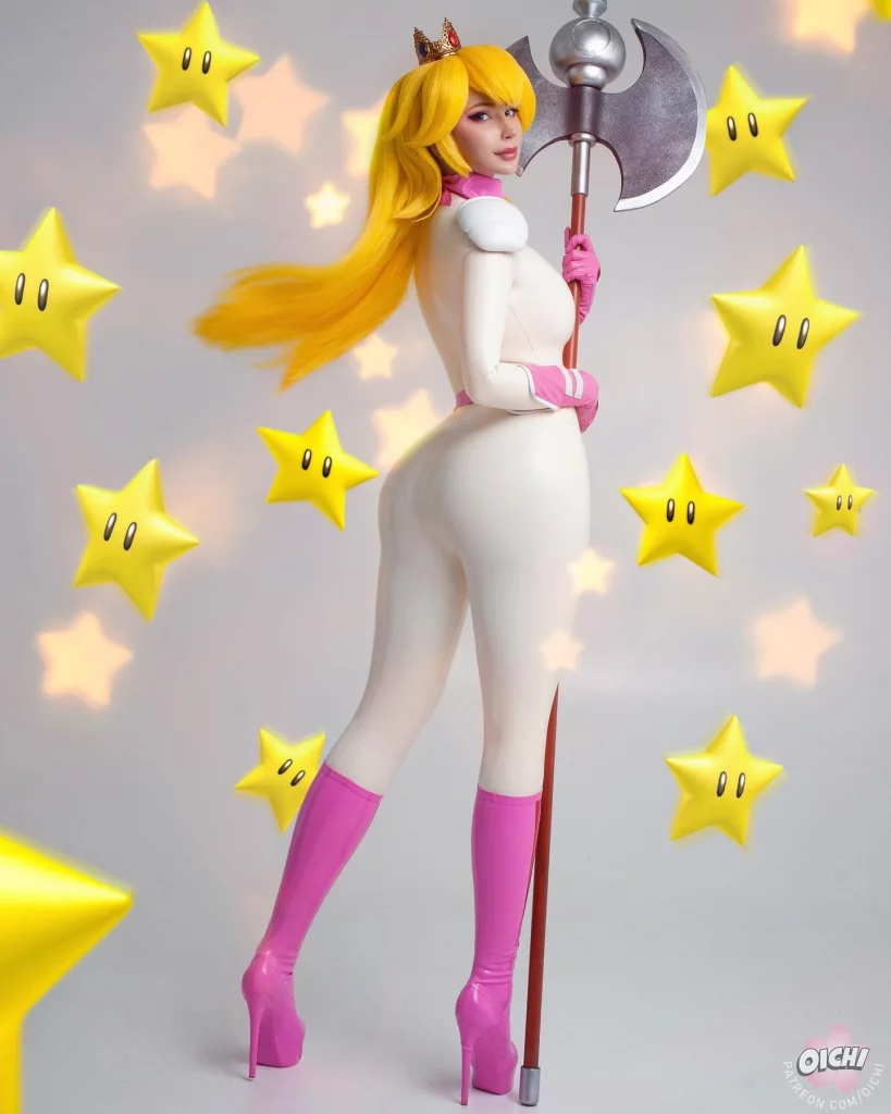 Косплей Princess Peach из Super Mario Bros от Oichi Chan