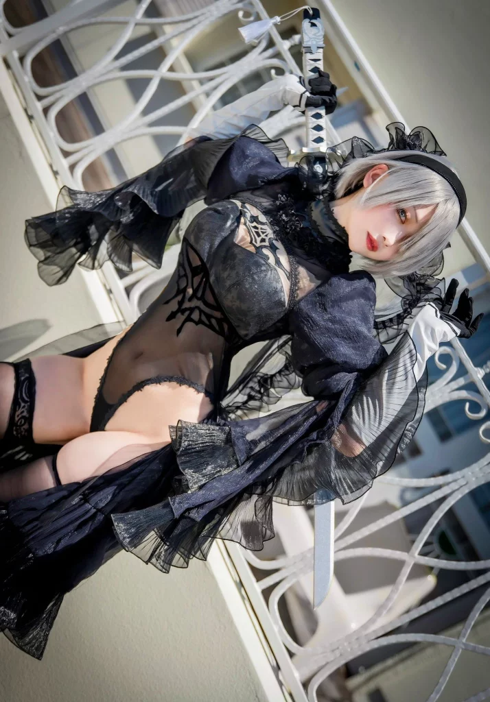Косплей Чёрной Невесты 2B из NieR Automata от MinaseAiri