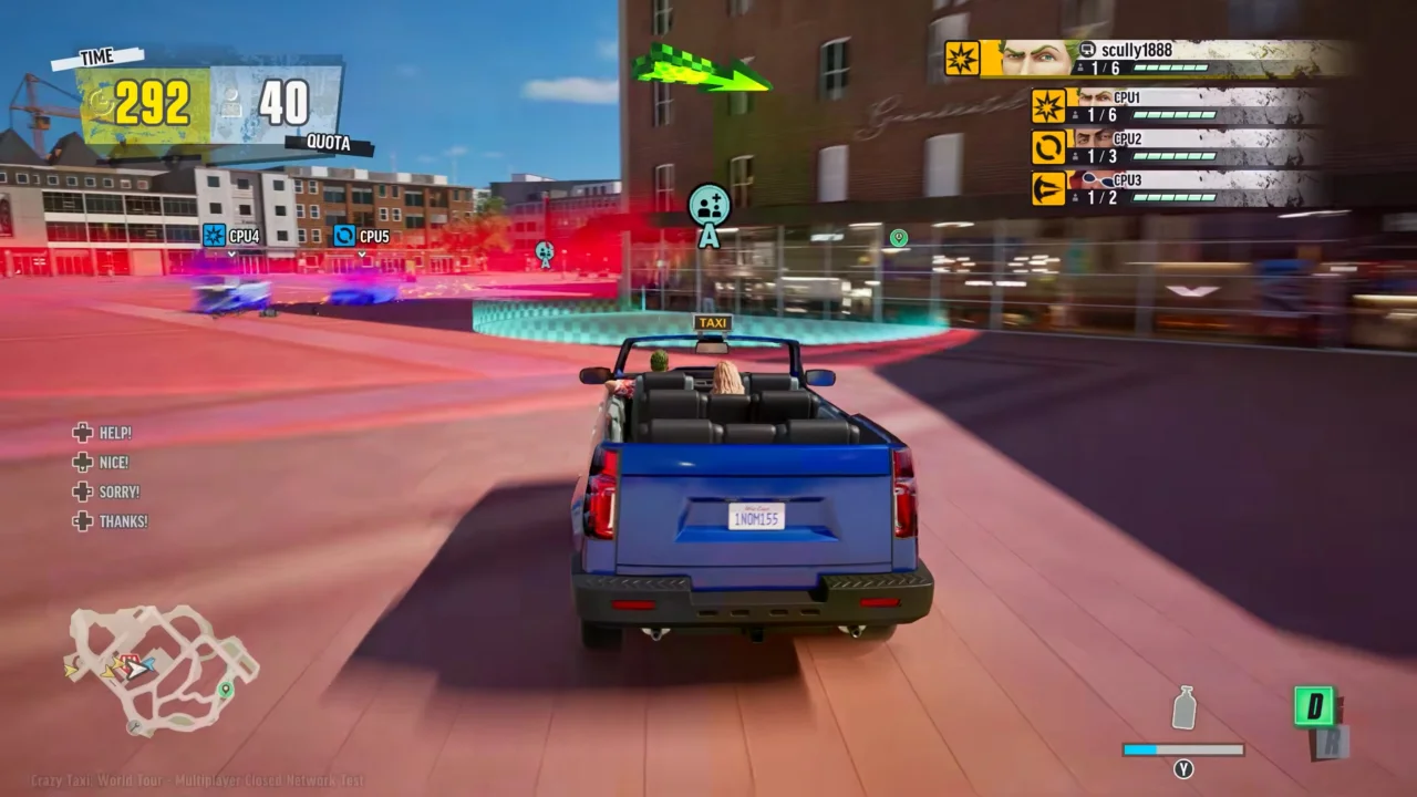 15 минут геймплея Crazy Taxi: World Tour